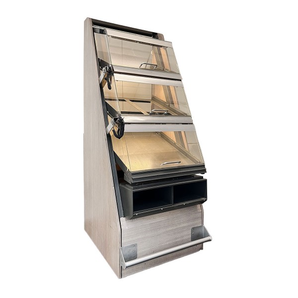 Donut rack / bake-off station - 3 compartments - mobile