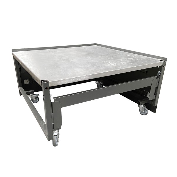 Sales tables / platform trolley stainless steel rollable - 940x940mm