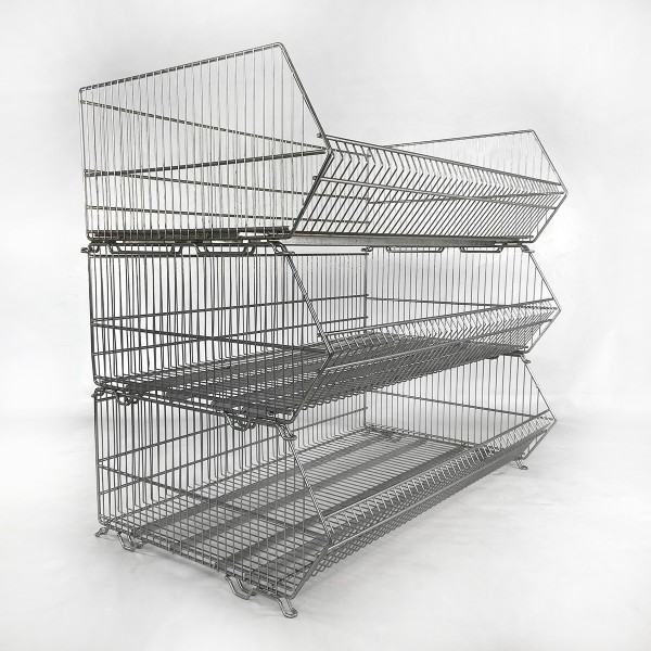 Stacking basket Wanzl KMF - set of 3 - width 1260mm
