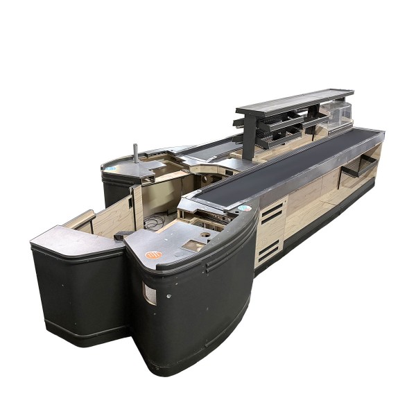 Tandem checkout counter 5,500 mm | Double checkout for supermarkets