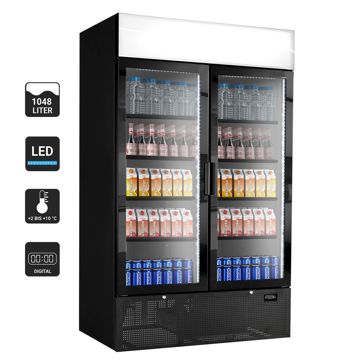 Getränkekühlschrank schwarz - 1048 Liter günstig kaufen