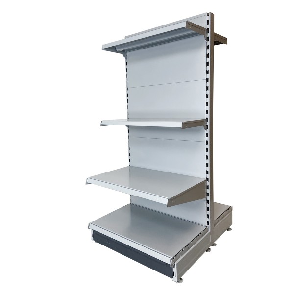 Gondola shelf - eden - white aluminum - length 0.665m - smooth and perforated