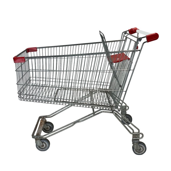Caddie shopping trolley - 160 liters - child seat, red - coin lock