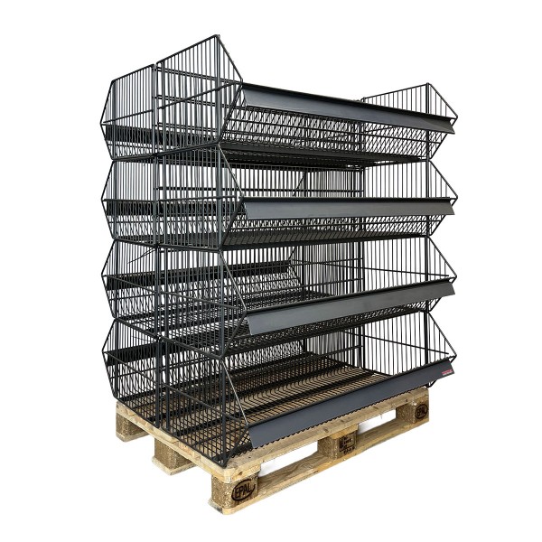 Stacking basket / stacking basket gondola - 2x4 set in grey - width 1200 mm