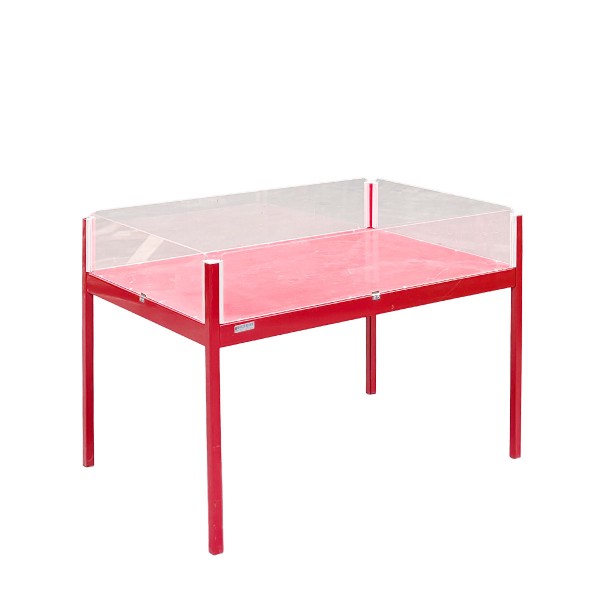 Schlagertisch / Aktionstisch Wanzl - 1200x800mm - Plexiglasscheiben - rot