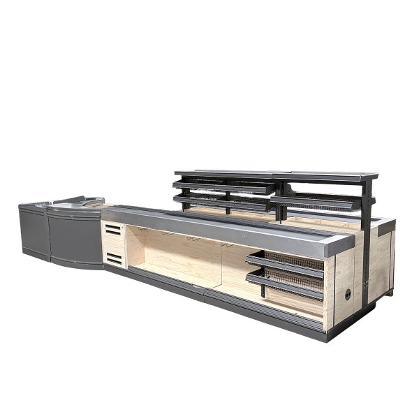 Tandem checkout counter 5300 mm | Double checkout for supermarkets