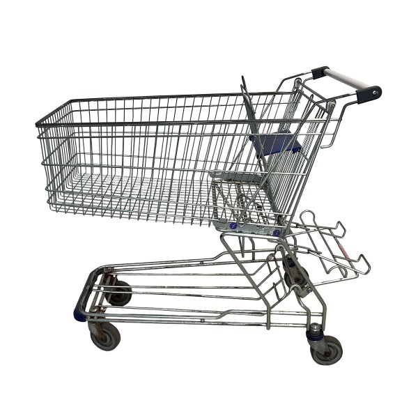 WANZL D155RCA shopping cart - blue child seat - crate rack