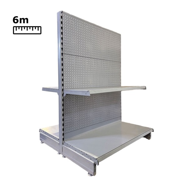 Gondelregal - Tegometall - Weißaluminium - 6.000 mm