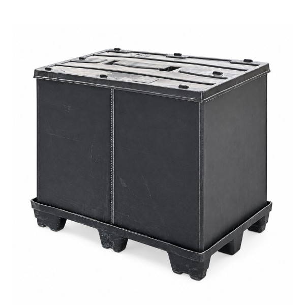 Pallet box 1200 × 800 × 1000 mm | HDPE pallet box with lid