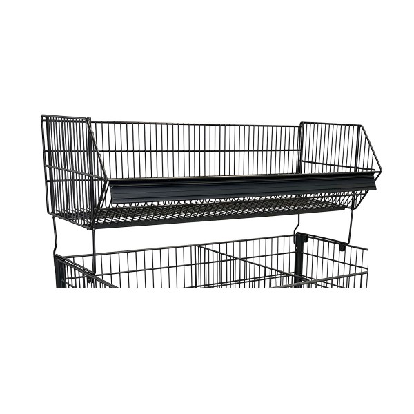 Aufsatzkorb / Drahtkorb für Aktionstische - 120x53x35cm - mit Stellfüßen - grau