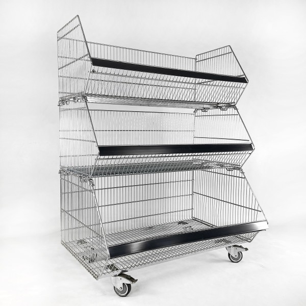 Stacking basket WANZL KKF - set of 3 - width 1180 mm