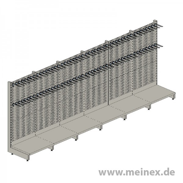 Shelf with Perforated Back Panels Tegometall - 6 Meter
