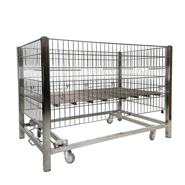Wühltisch / Aktionstisch 1200x800 - Vollchrom mit Rollen
