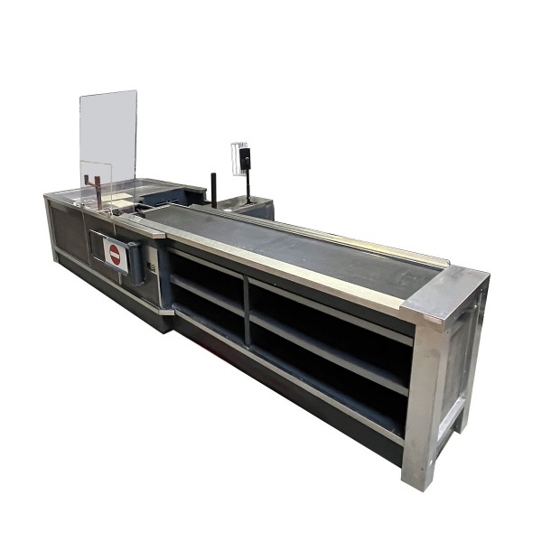 ITAB Harr checkout counter - LA 2400 - right-hand configuration - wide goods trough