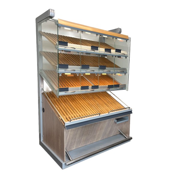 Brotregal / Bake-Off-Station - 12 Fächer - mit Rollen