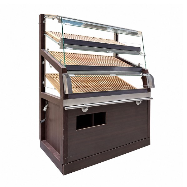 Bread display / bake-off station with 3 shelves – width 1340 mm