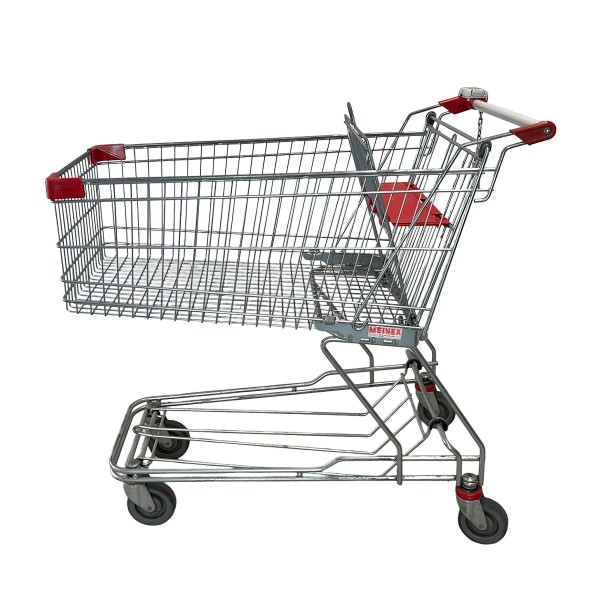 WANZL D155RC shopping cart - red child seat - deposit lock - floor grate