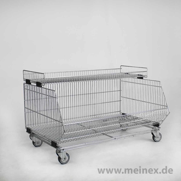 Stacking basket WANZL KKF - mobile - with attachment basket - 1200mm - used