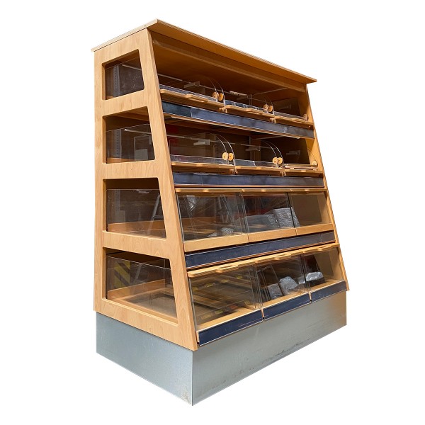 Bread shelf / bake-off station with 12 compartments - width 1500 mm