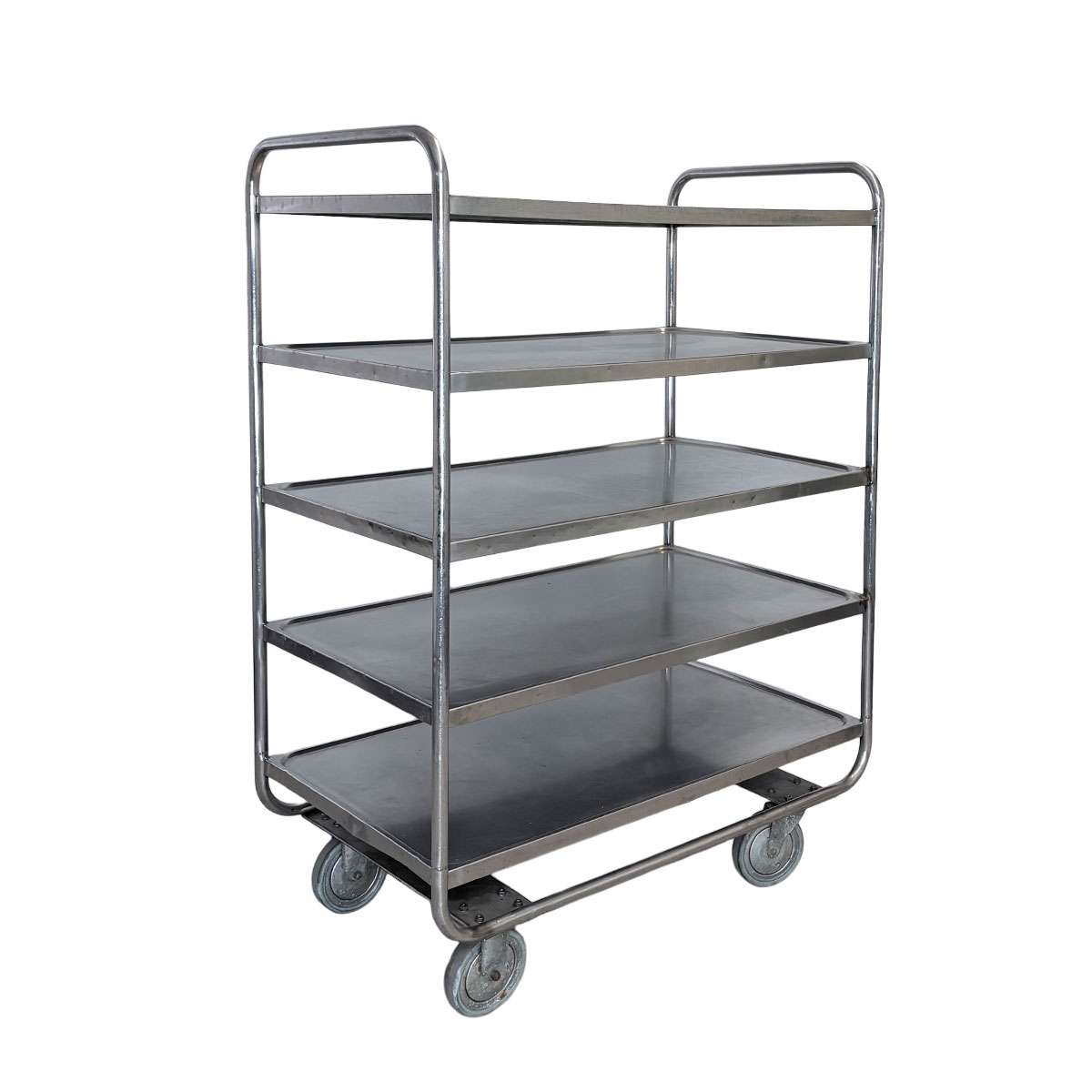 Servierwagen / Tablettwagen gebraucht – 5 Böden, Edelstahl, im Angebot
