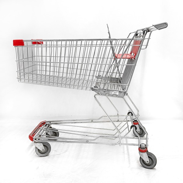 Shopping Trolley WANZL D155RC - red handle ends - without coin system