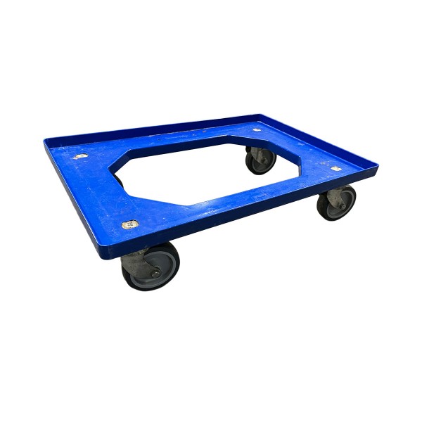 Plastic trolley / transport roller - 600x400mm - blue