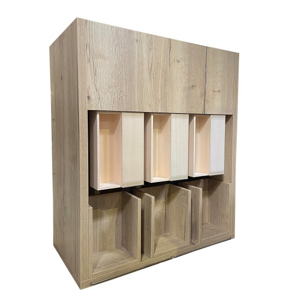 Wine rack with 6 presentation boxes