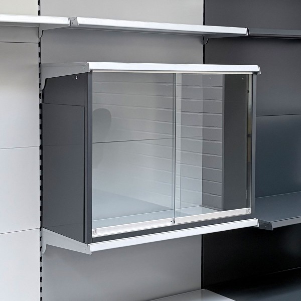 Regalvitrine für Ladenregale - RAL 7016