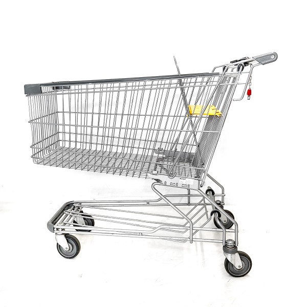Shopping trolley WANZL D185 RC - child seat yellow - painted gray