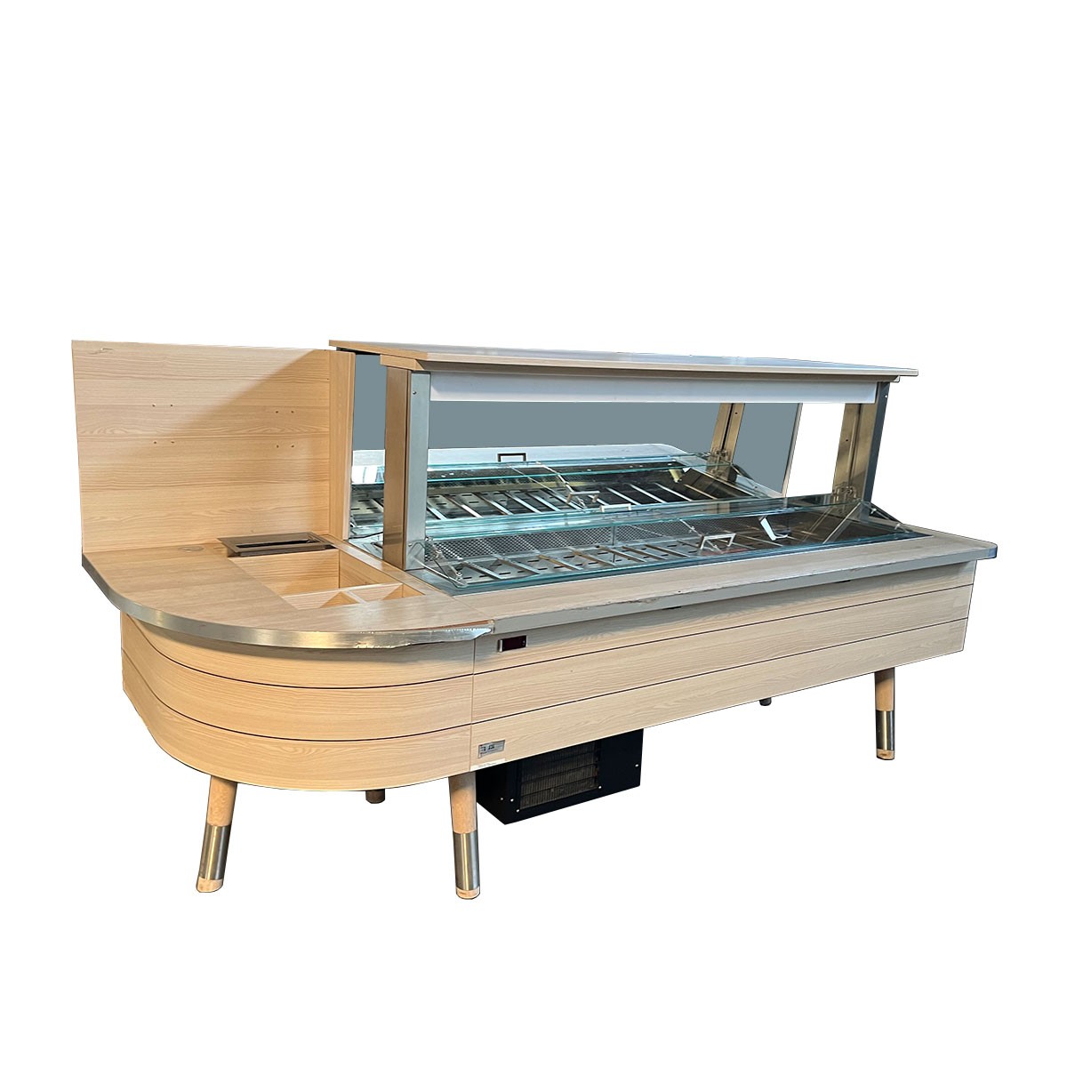 Salatbar / Salattheke - Länge 3.000 mm - Holzdekor hell - gebraucht