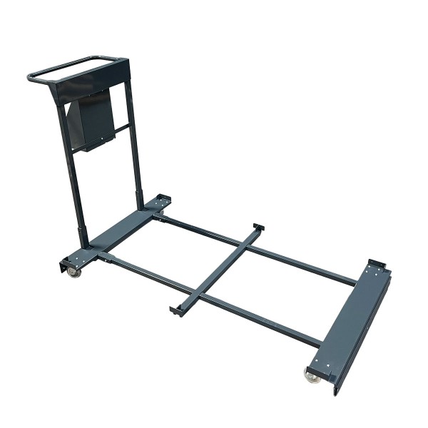 Rollwagen mit Griff für zwei Kunststoffboxen - grau