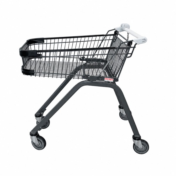 Shopping trolley Wanzl Light 70 - dark grey coating, white handle ends
