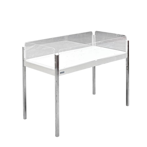 Schlagertisch / Aktionstisch Wanzl - 1.200x600mm - Plexiglasscheiben - weiß