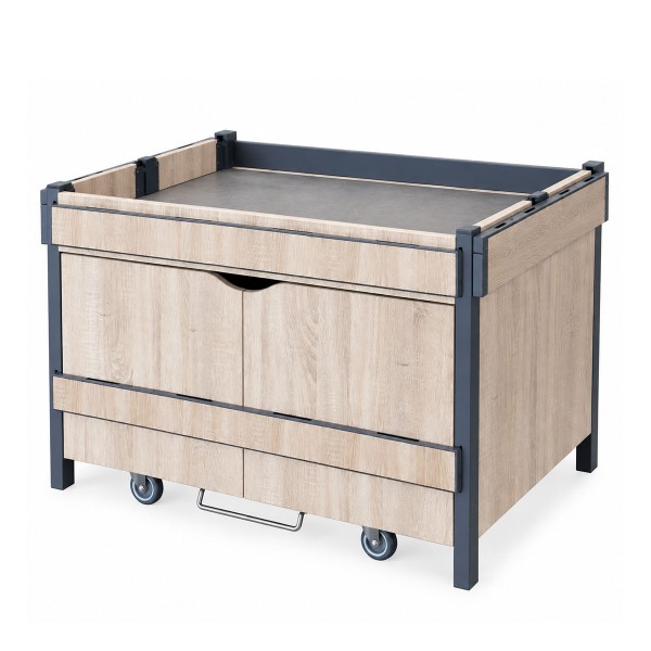 Flower table / plant table - with base cabinet - rollable