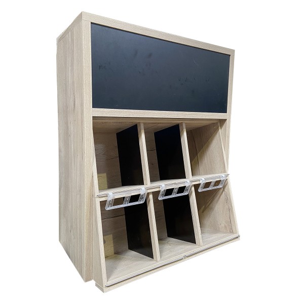 Wine rack with 6 storage boxes