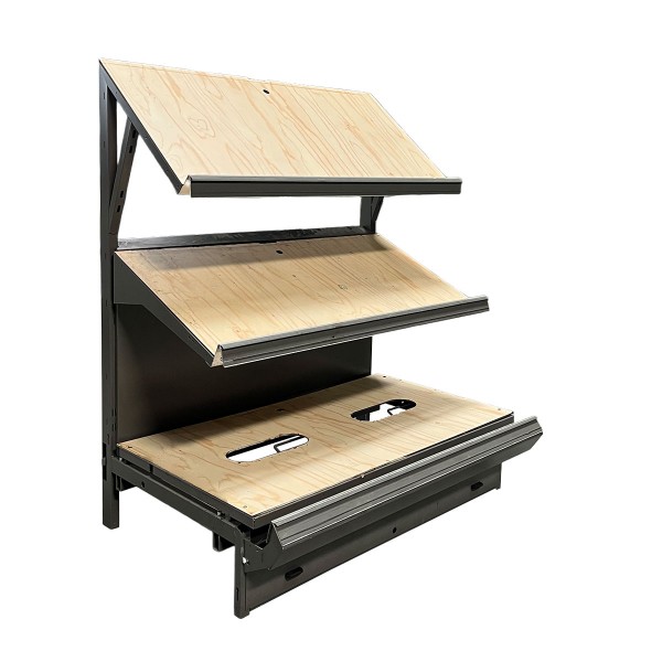 Sales slant / Fruit slant / Vegetable slant - three levels - wood decor