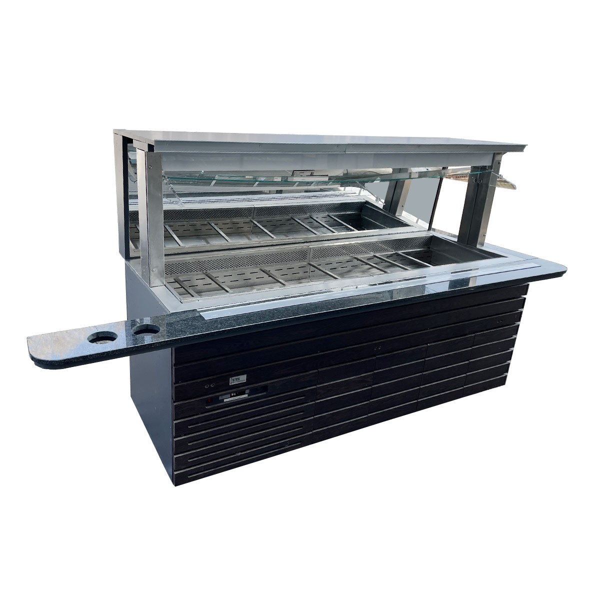 Salatbar / Salattheke - Länge 2.725 mm - Holzdekor dunkel - gebraucht