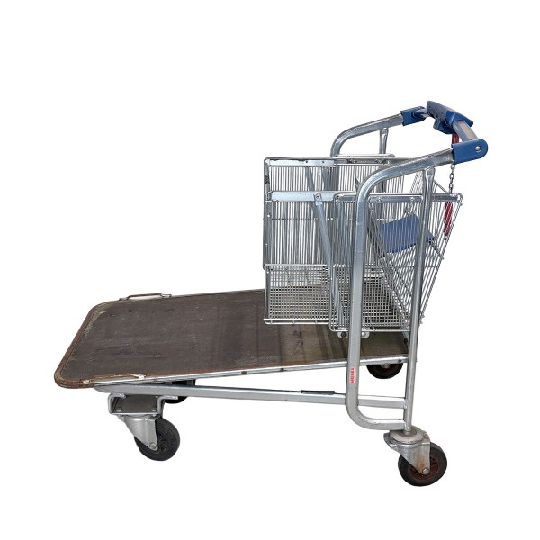 Platform trolley Caddie with wooden deck – deposit lock