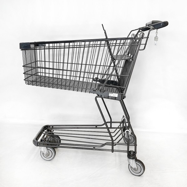 Shopping trolley WANZL D130 RC - painted anthracite gray - deposit lock