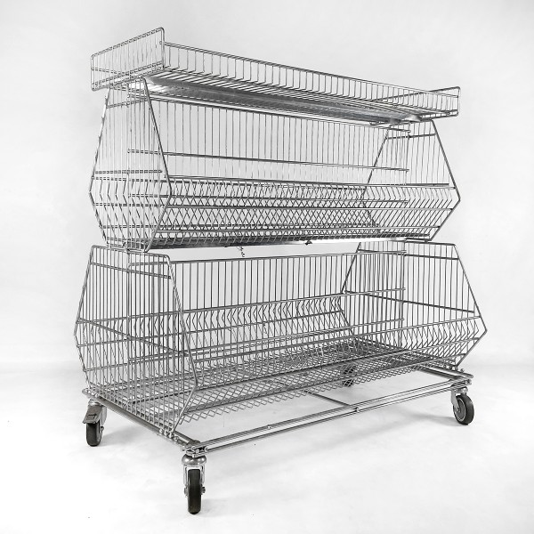 Stacking basket gondola - set of 2 with attachment basket - width 1190 mm